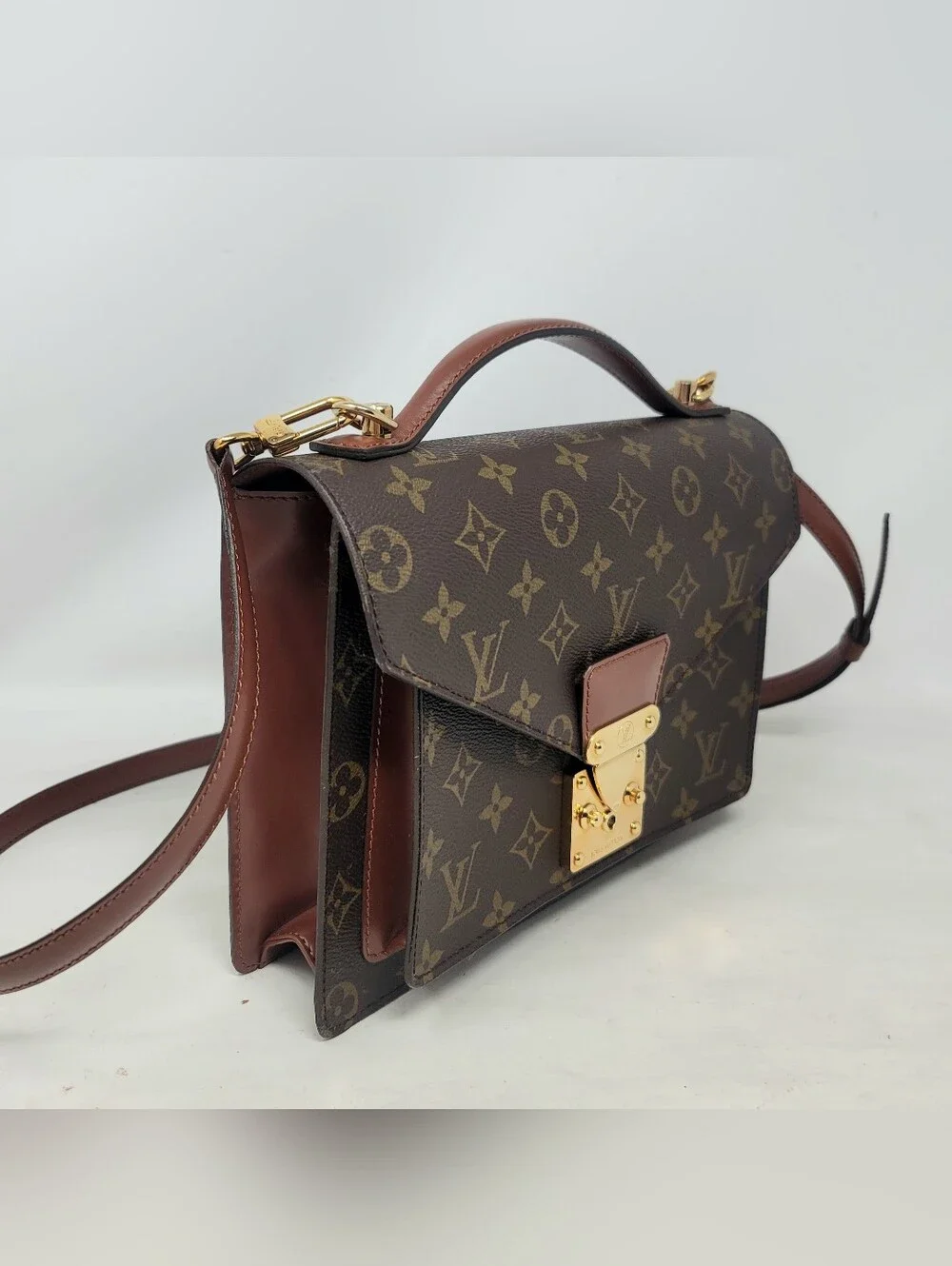 Louis Vuitton Monceau Monogram 26 Canvas Crossbody Shoulder Hand Bag Authentic
